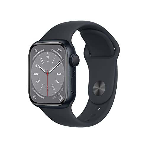 Apple Watch Series 8 (GPS) 41mm Aluminum Case with Midnight Sport Band - S/M - Midnight - MNU73LL/A