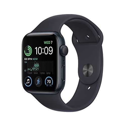 Apple Watch SE 2nd Generation (GPS) 44mm Midnight Aluminum Case w/ Midnight Sport Band - M/L - MRE93LL/A