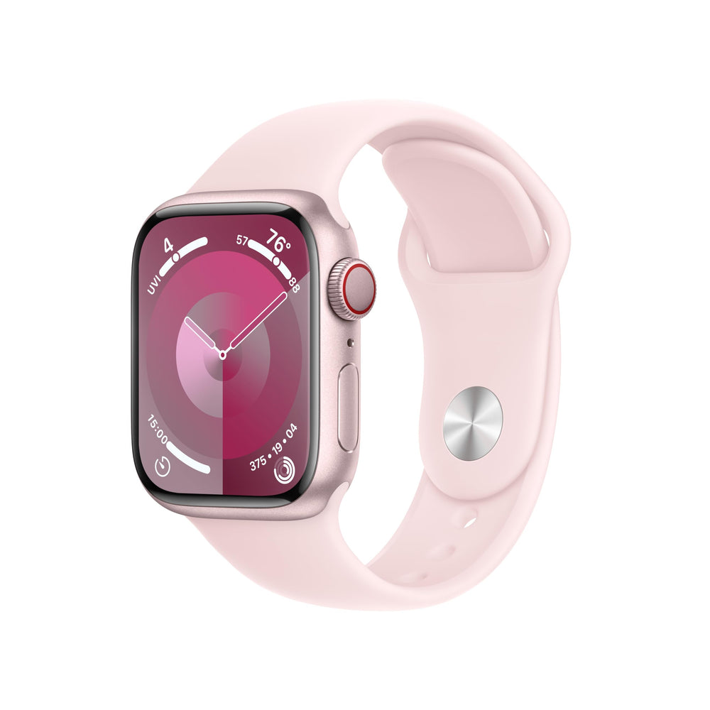 Apple Watch Series 9 (GPS + Cellular) 41mm Aluminum Case with Light Pink Sport Band - M/L - Pink - MRJ03LL/A