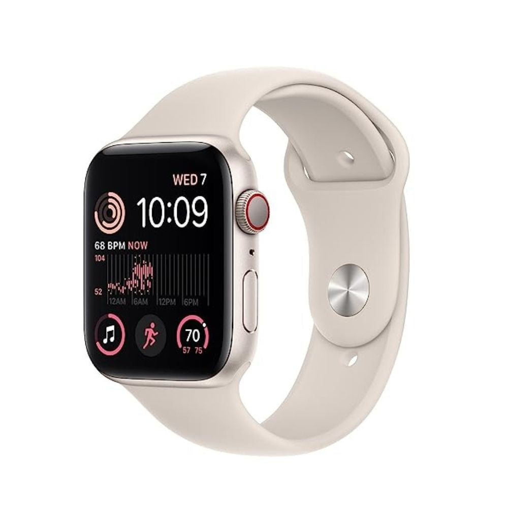 Apple Watch SE 2nd Generation (GPS + Cellular) 40mm Aluminum Case with Starlight Sport Band - S/M - Starlight - MNTK3LL/A