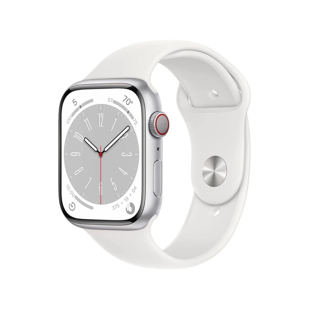 Apple Series 8 (GPS+ Cellular) 41mm Aluminum Case White Sport Band - White S/M - MP4E3LL/A