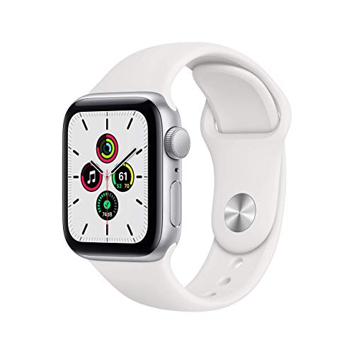 Apple Watch SE (GPS, 40mm) - Silver Aluminum Case with White Sport Band - MYDM2LL/A
