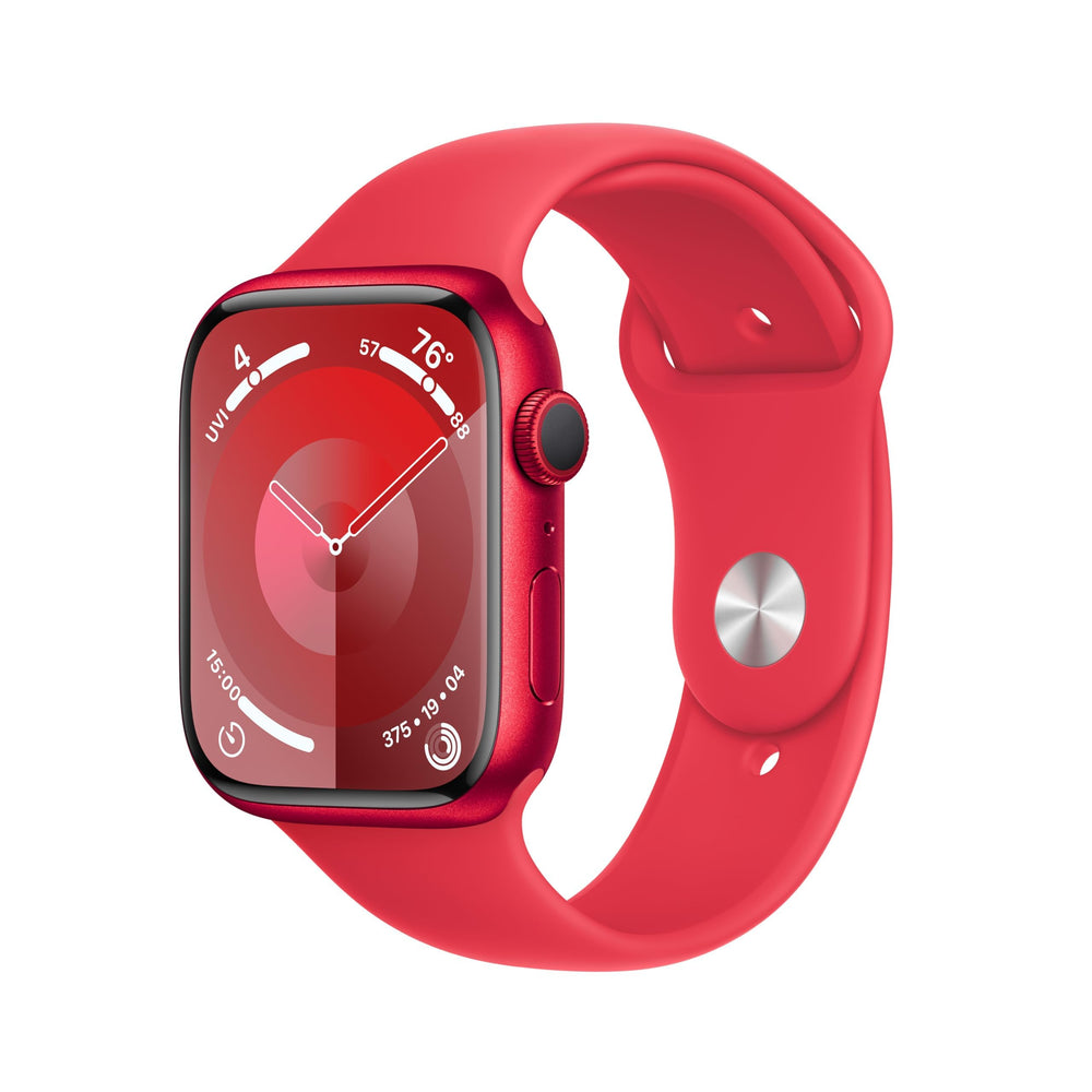 Apple Watch Series 9 45mm GPS Smartwatch with RED Aluminum Case with RED Sport Band - S/M - MRXJ3LL/A
