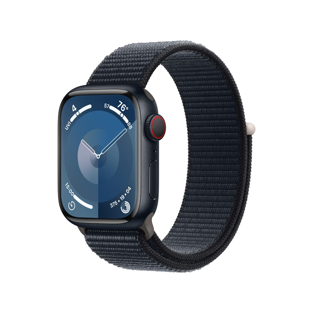 Apple Watch Series 9 (GPS + Cellular) 41mm Aluminum Case with Midnight Sport Loop - Adj - Midnight - MRHU3LL/A