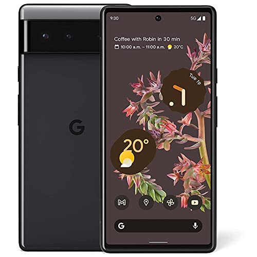 Google Pixel 6 ? 5G Android Phone - Unlocked Smartphone with Wide and Ultrawide Lens - 256GB - Stormy Black